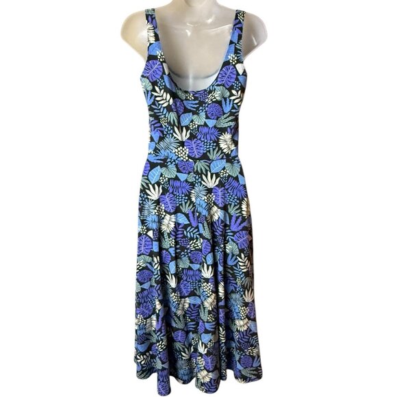Nooworks Naomi Dress Women's Sz M Plant Life Midi Tank vacation resort Beach - Picture 2 of 10